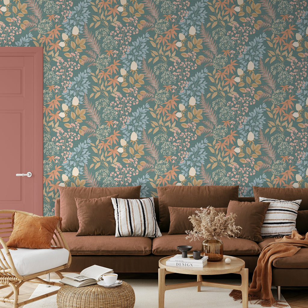 Gilded Bloom Wallpaper - Green room view