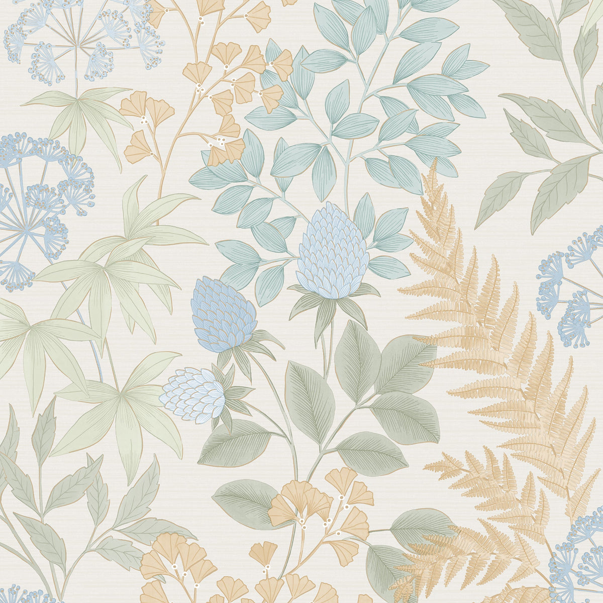 Gilded Bloom Wallpaper - Cream pattern