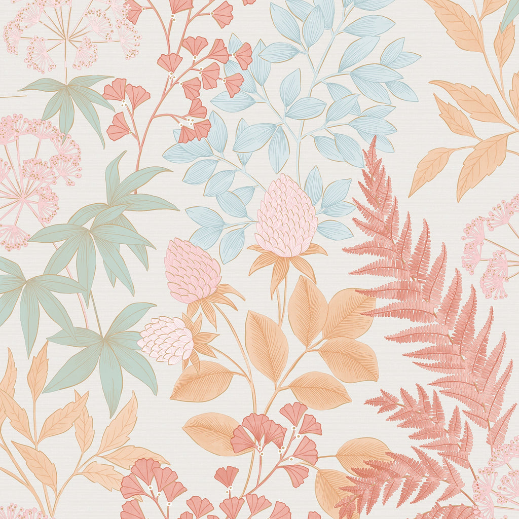Gilded Bloom Wallpaper - White pattern