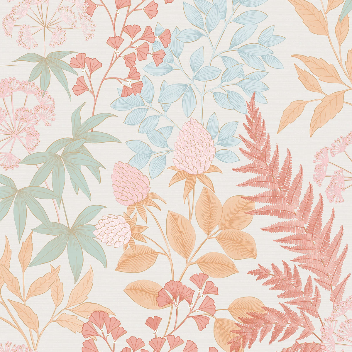 Gilded Bloom Wallpaper - White pattern