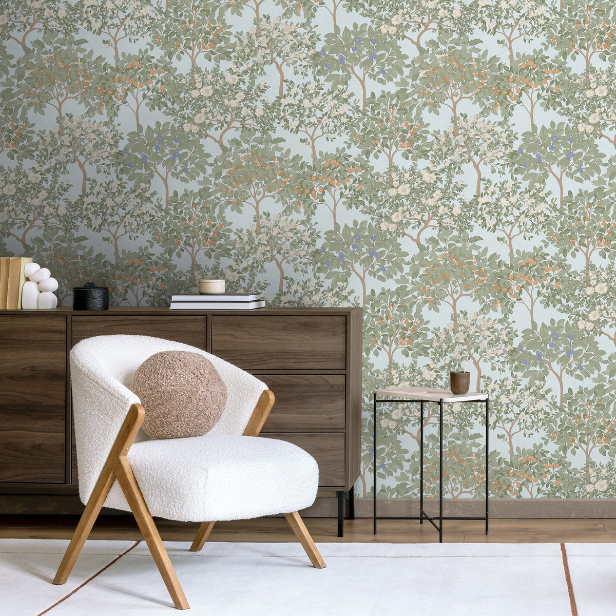 Arbor Serenade Wallpaper - Blue room view