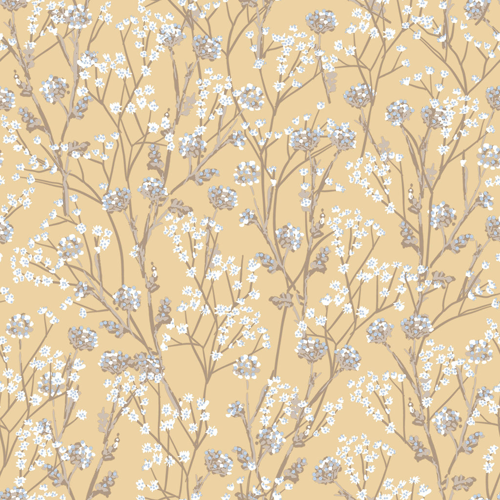 Blossom Branches Wallpaper - Yellow pattern
