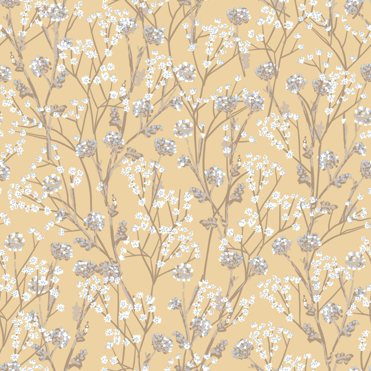 Blossom Branches Wallpaper - Yellow pattern