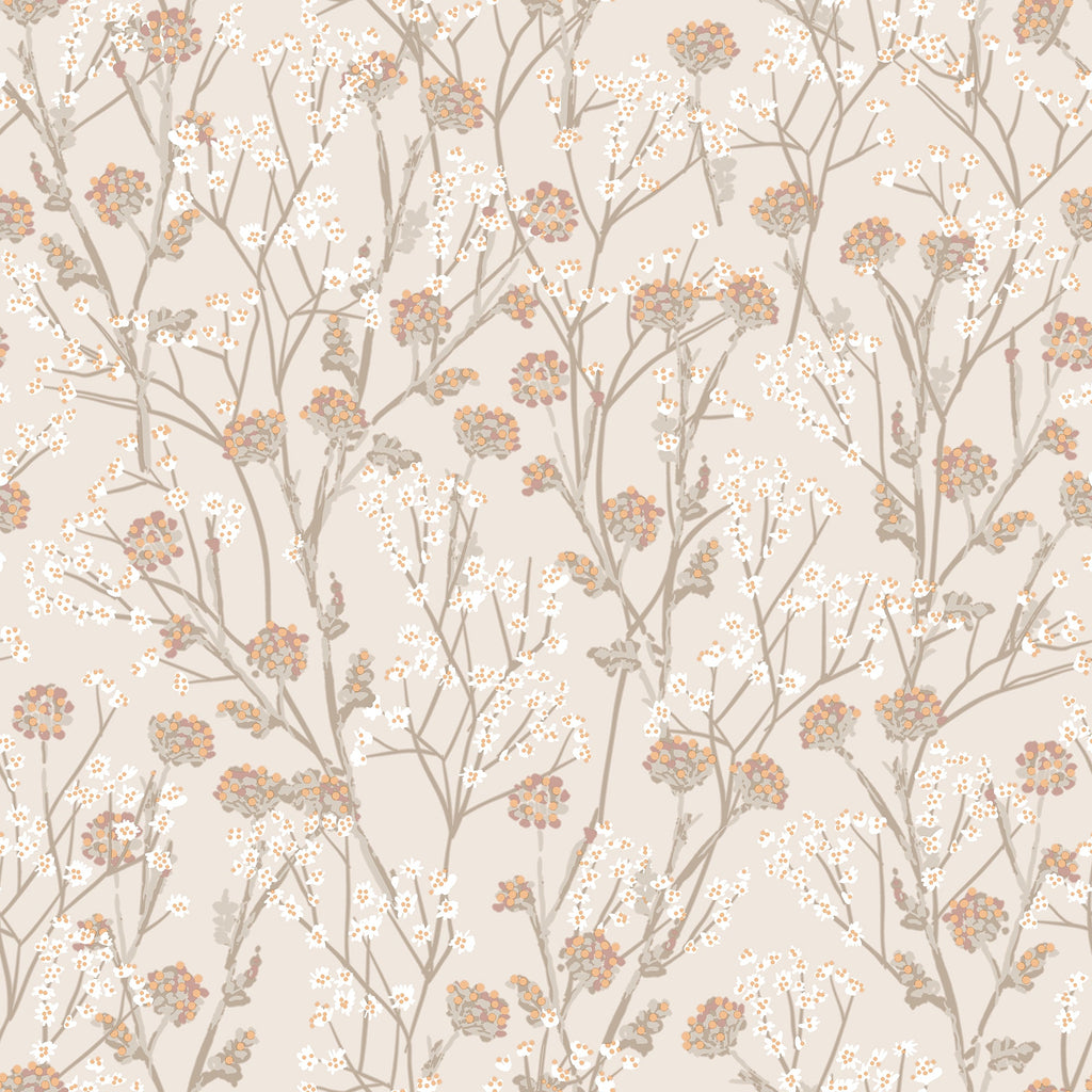 Blossom Branches Wallpaper - Beige pattern