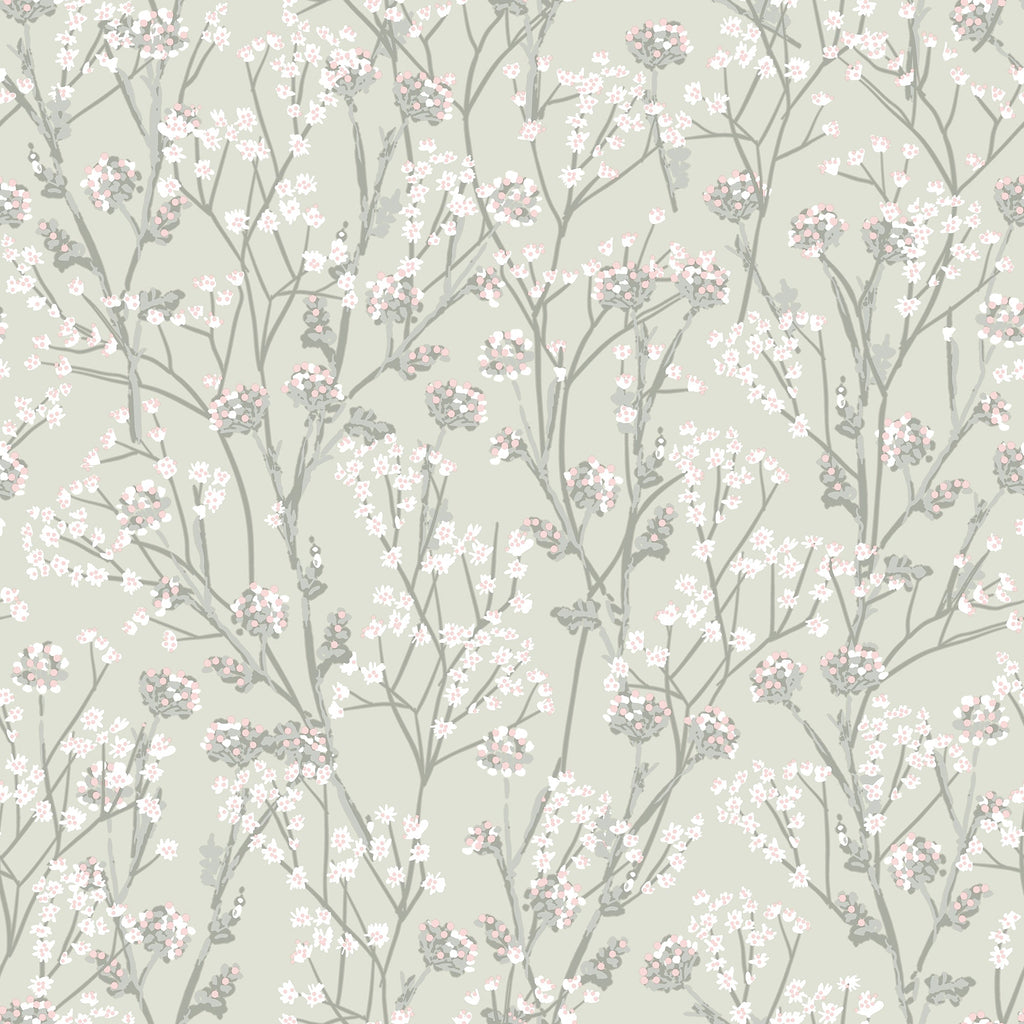 Blossom Branches Wallpaper - Green pattern