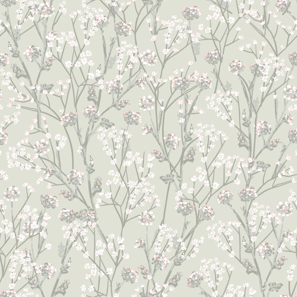 Blossom Branches Wallpaper - Green pattern