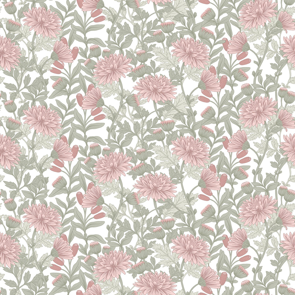 Floral Sonata Wallpaper - Pink pattern