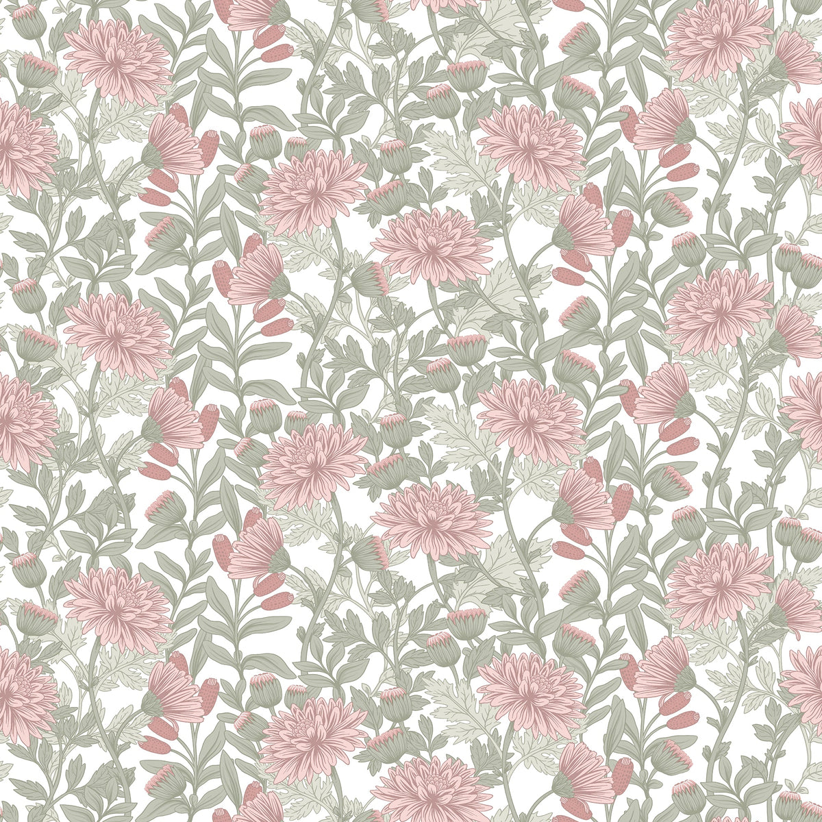 Floral Sonata Wallpaper - Pink pattern