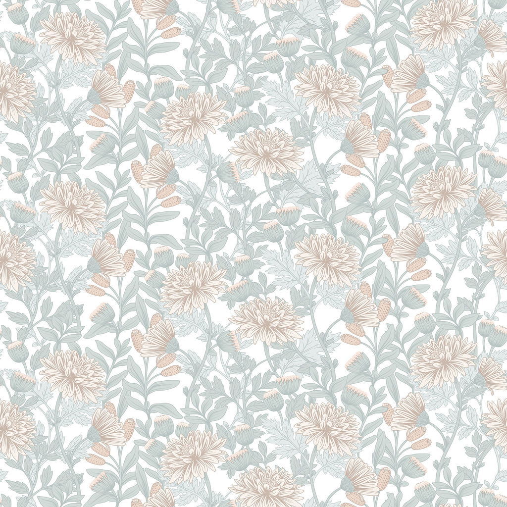 Floral Sonata Wallpaper - Beige pattern
