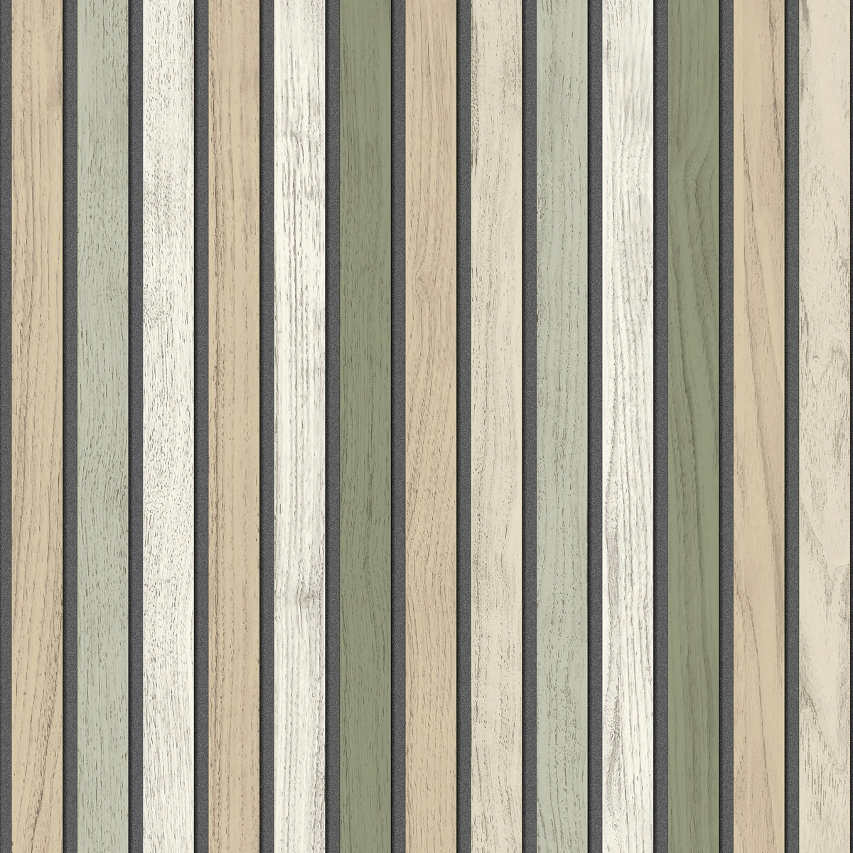 Vintage Slatwork Wallpaper - Green pattern