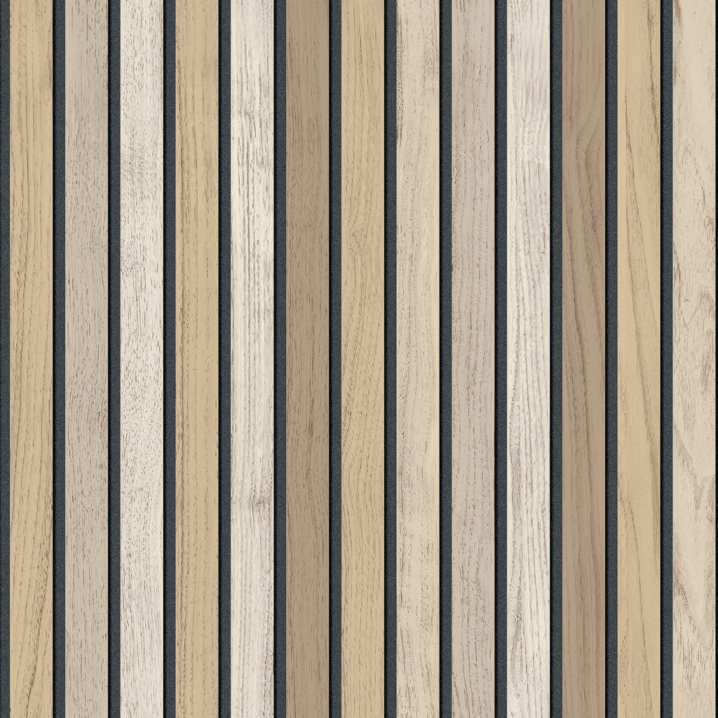Vintage Slatwork Wallpaper - Brown pattern