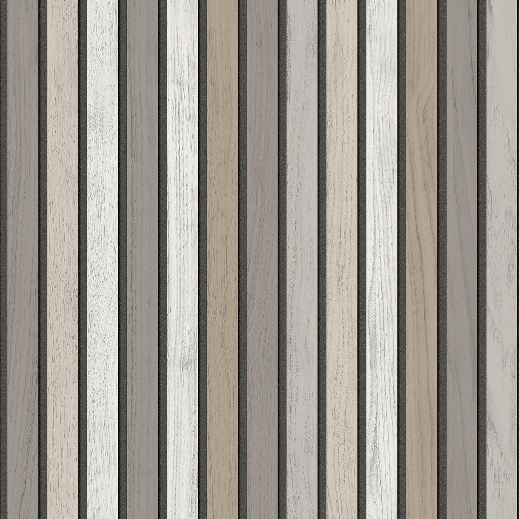 Vintage Slatwork Wallpaper - Gray pattern