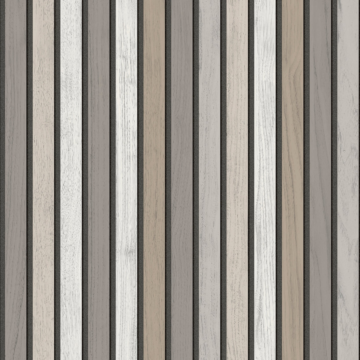 Vintage Slatwork Wallpaper - Gray pattern