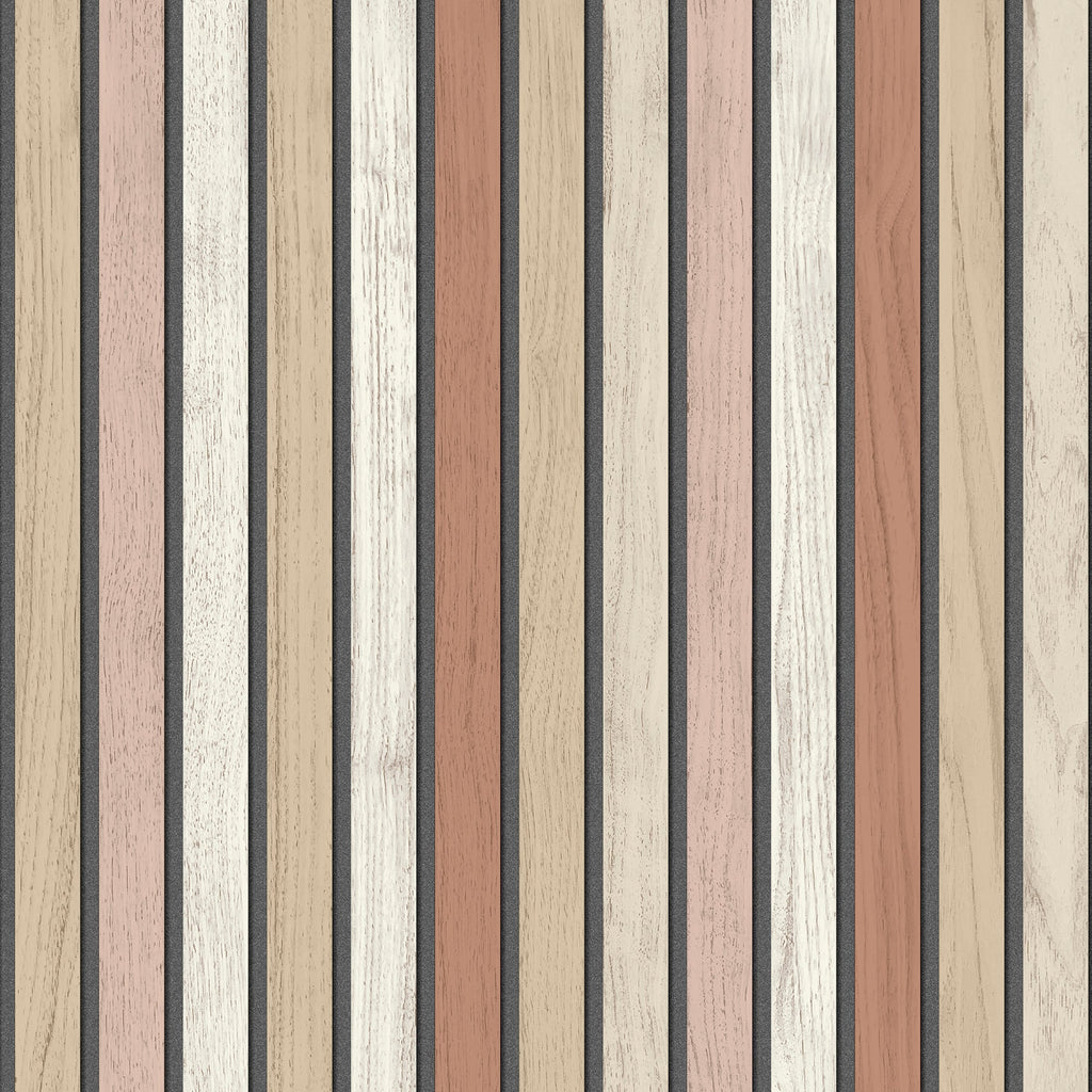 Vintage Slatwork Wallpaper - Orange pattern