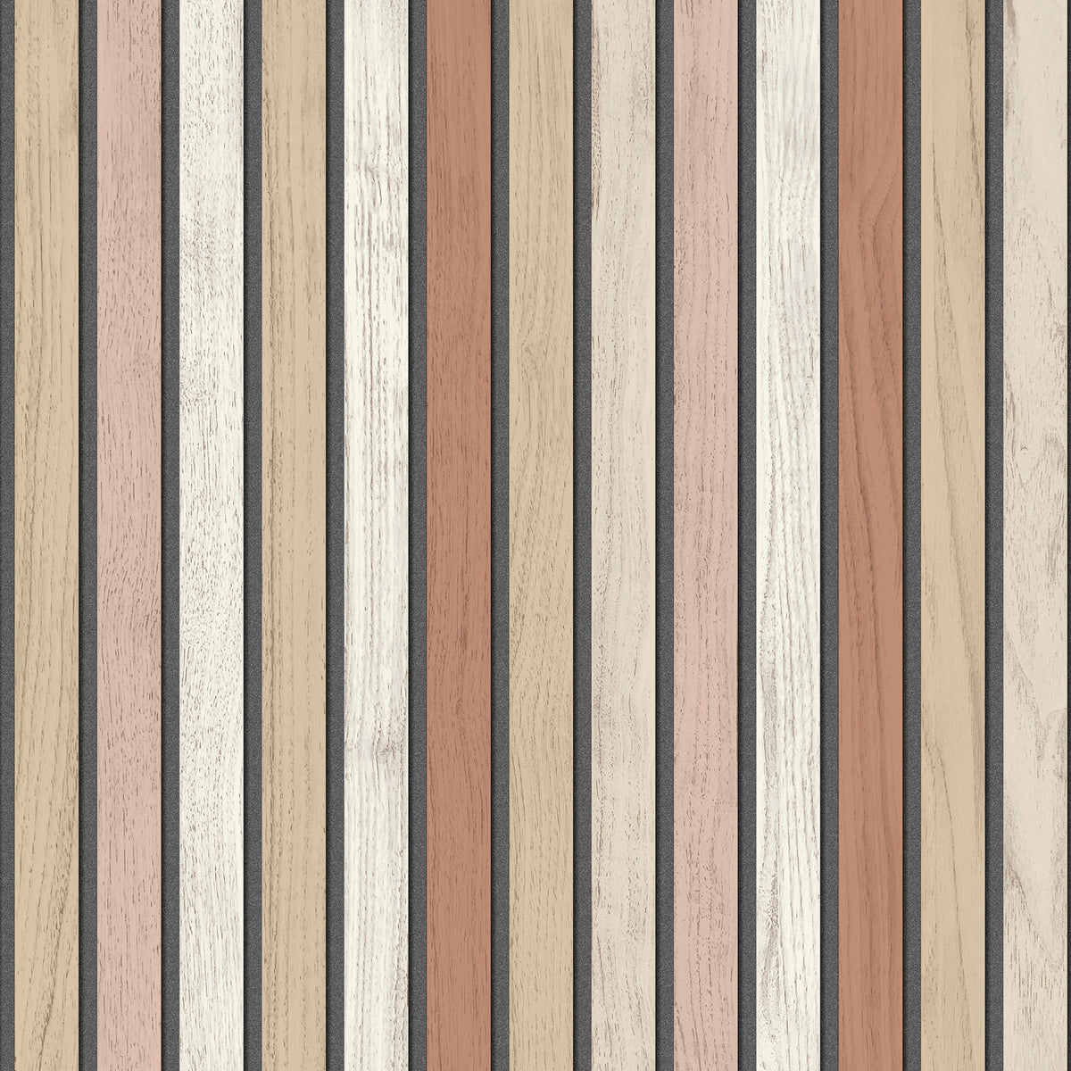 Vintage Slatwork Wallpaper - Orange pattern