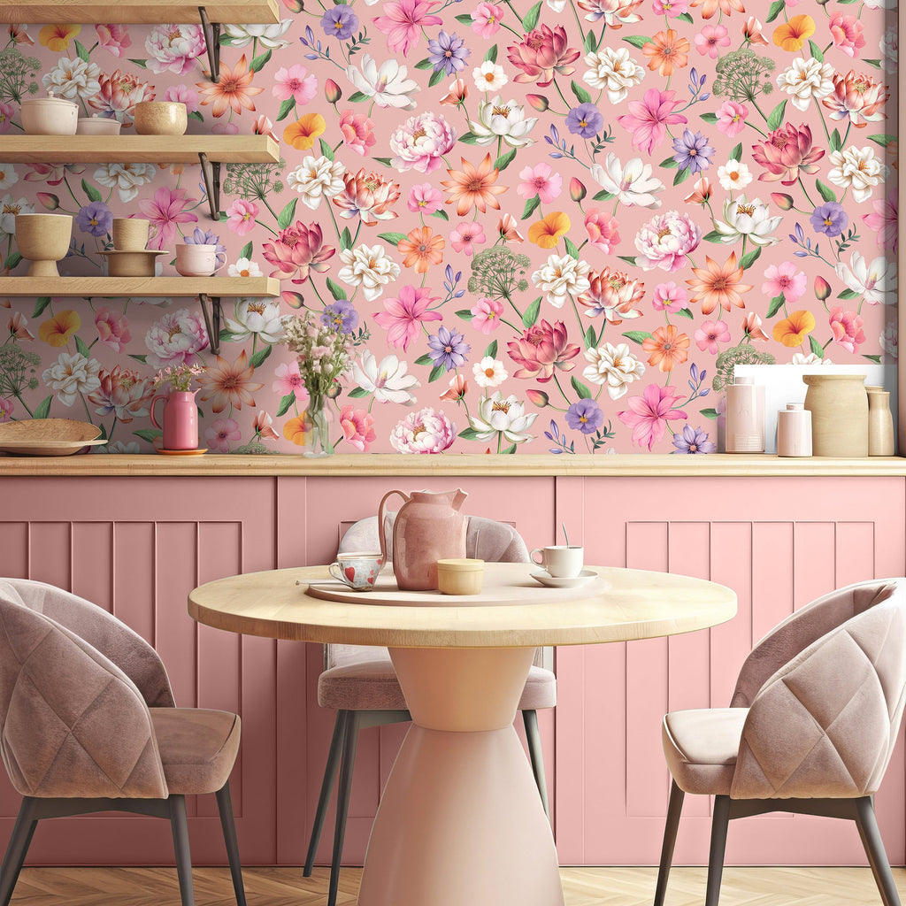 Floral Fantasia Wallpaper - Pink room view