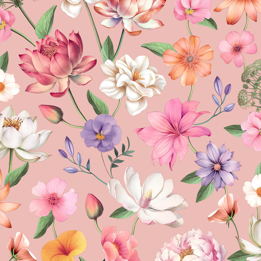 Floral Fantasia Wallpaper - Pink pattern