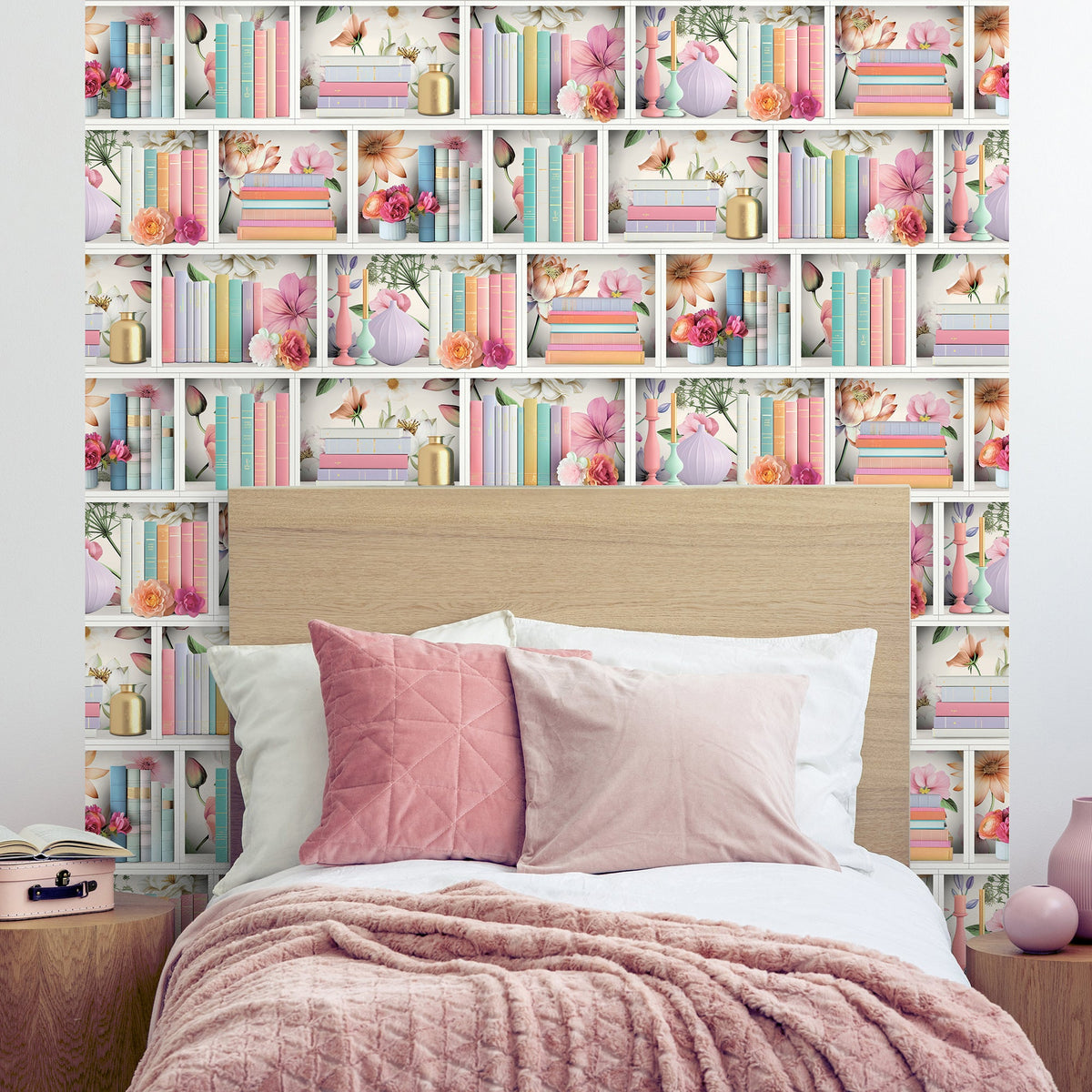 Blossom Shelves Wallpaper - Multi room view