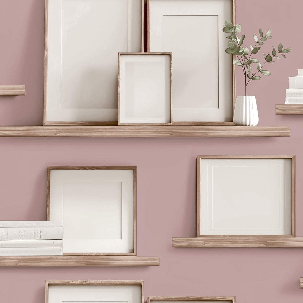 Frame Shelves Wallpaper - Pink pattern