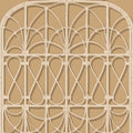 Lattice Rattan Panels Wallpaper - Mustard pattern