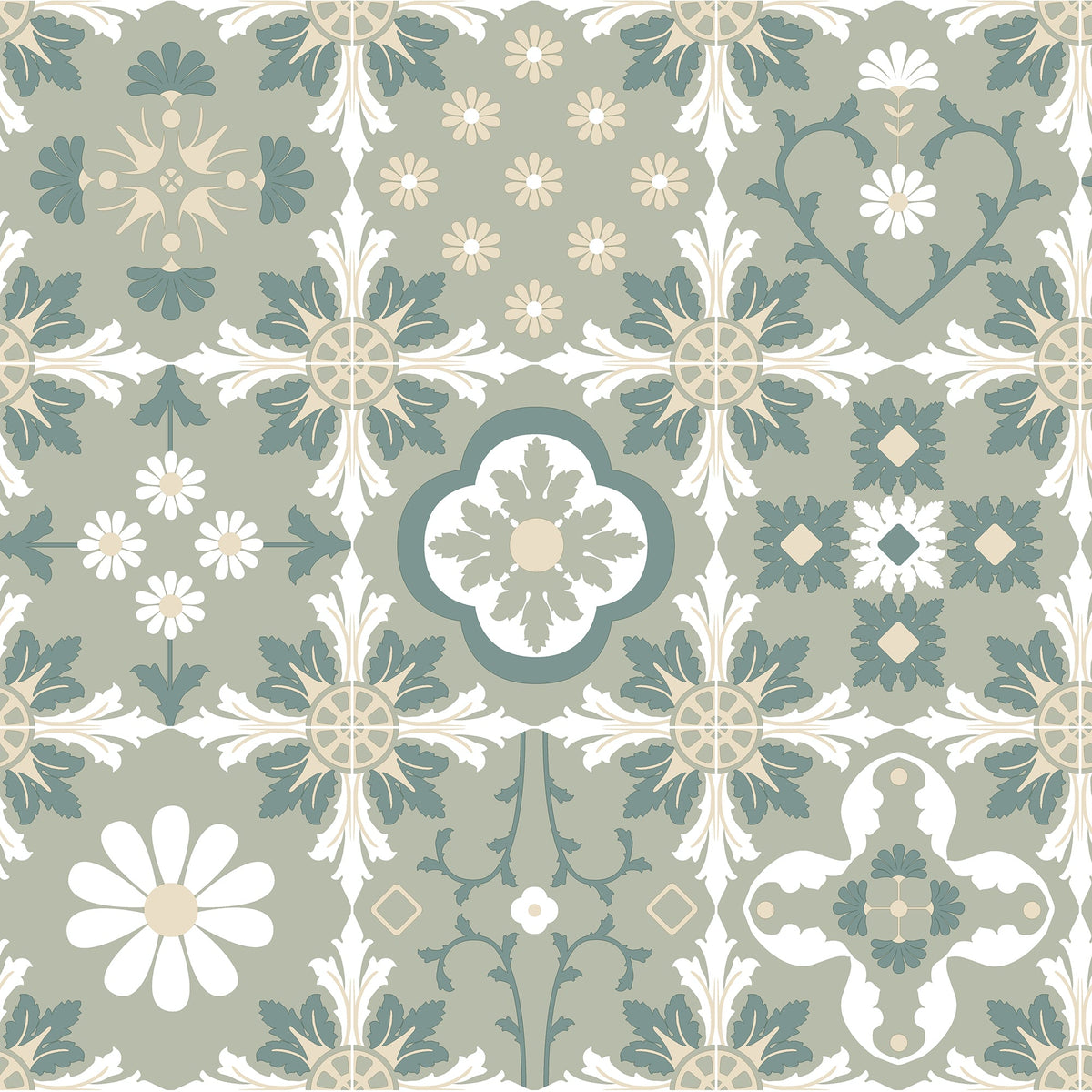 Ceramic Tiles Wallpaper - Green pattern