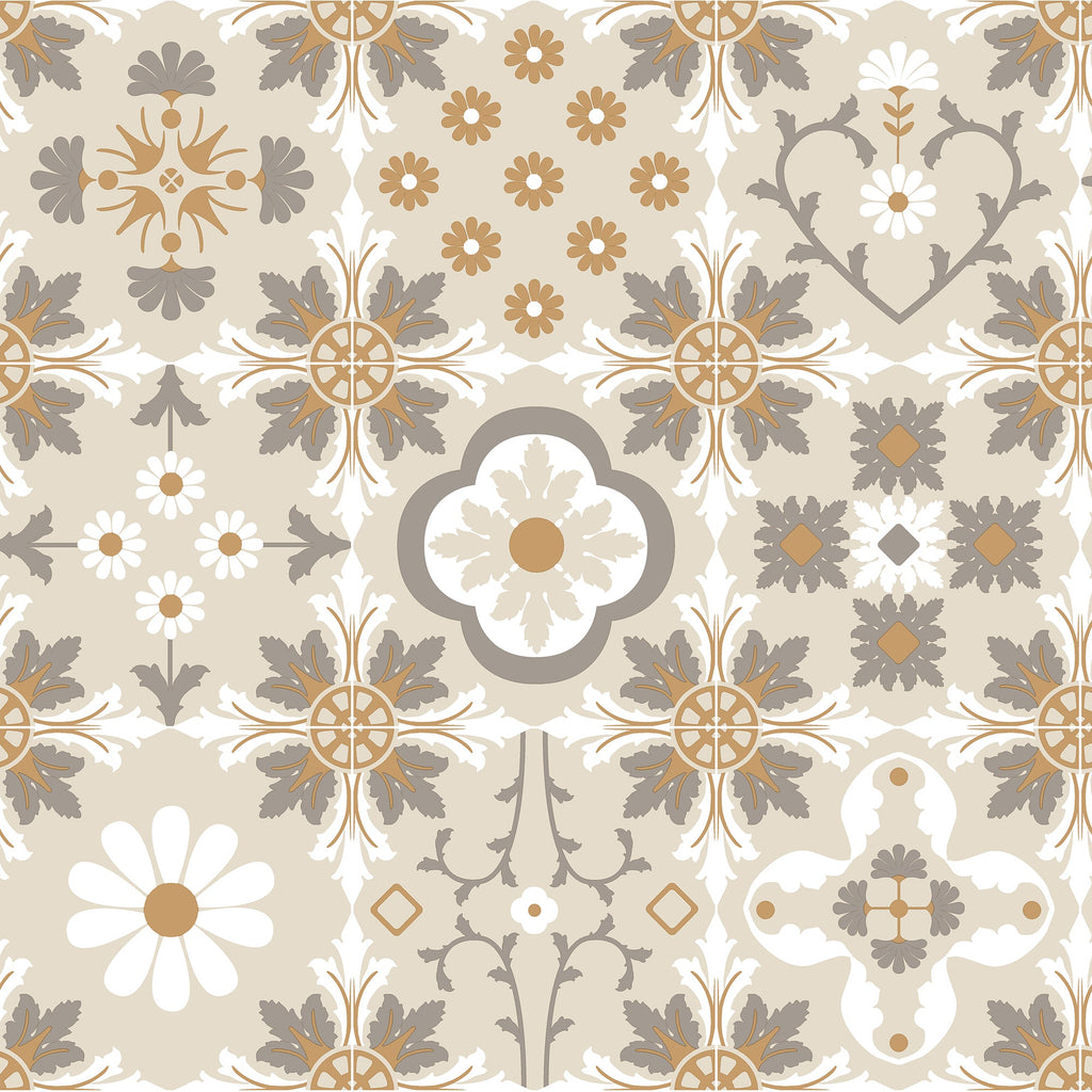 Ceramic Tiles Wallpaper - Beige pattern