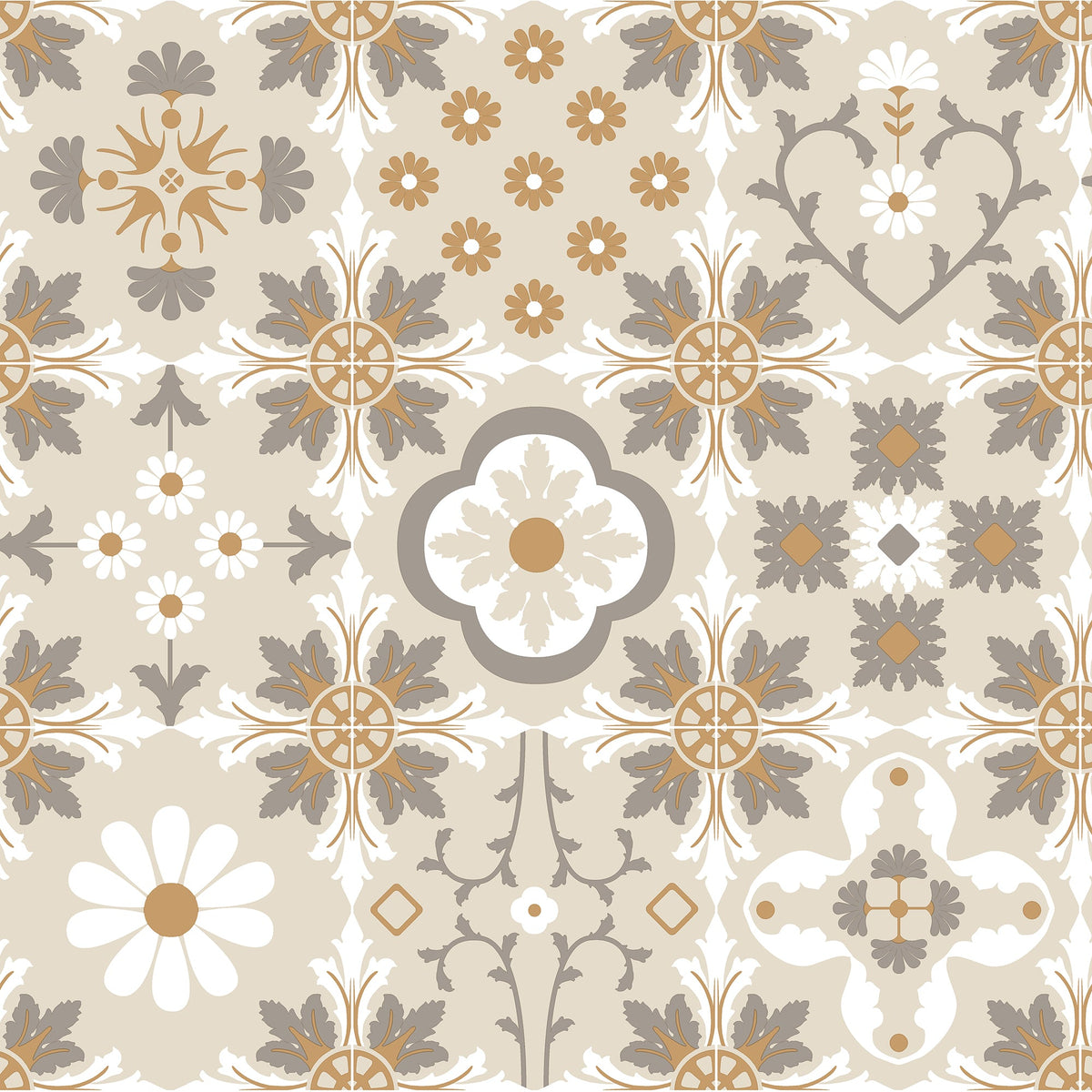 Ceramic Tiles Wallpaper - Beige pattern