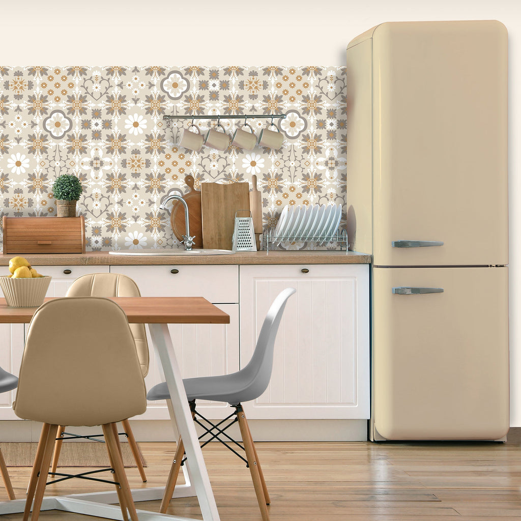 Ceramic Tiles Wallpaper - Beige room view