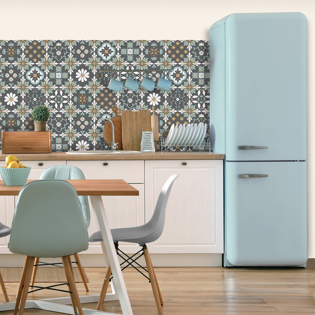 Ceramic Tiles Wallpaper - Gray room view