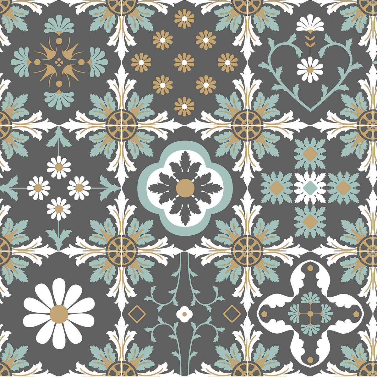 Ceramic Tiles Wallpaper - Gray pattern