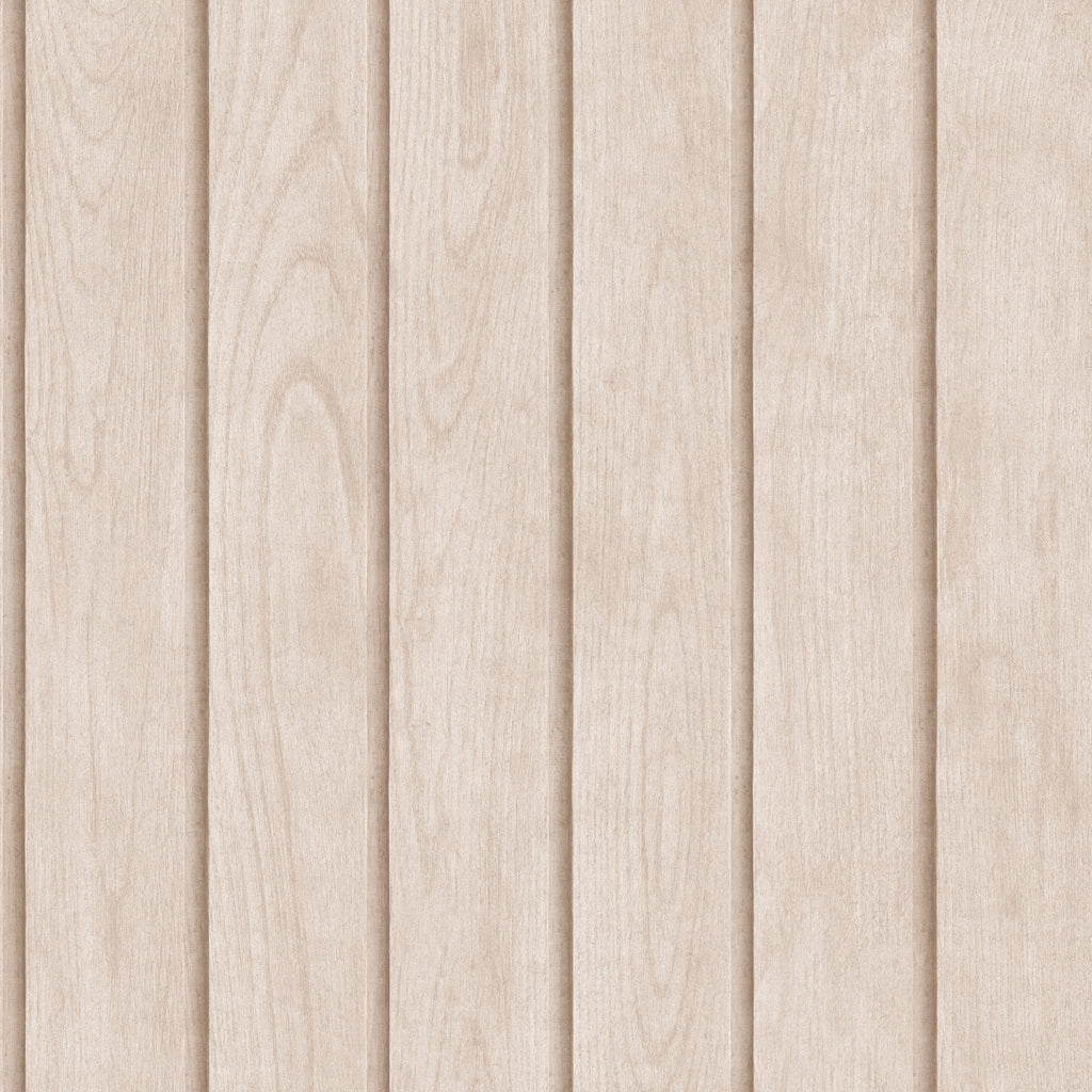 Luxe Wood Slats Wallpaper - Beige pattern