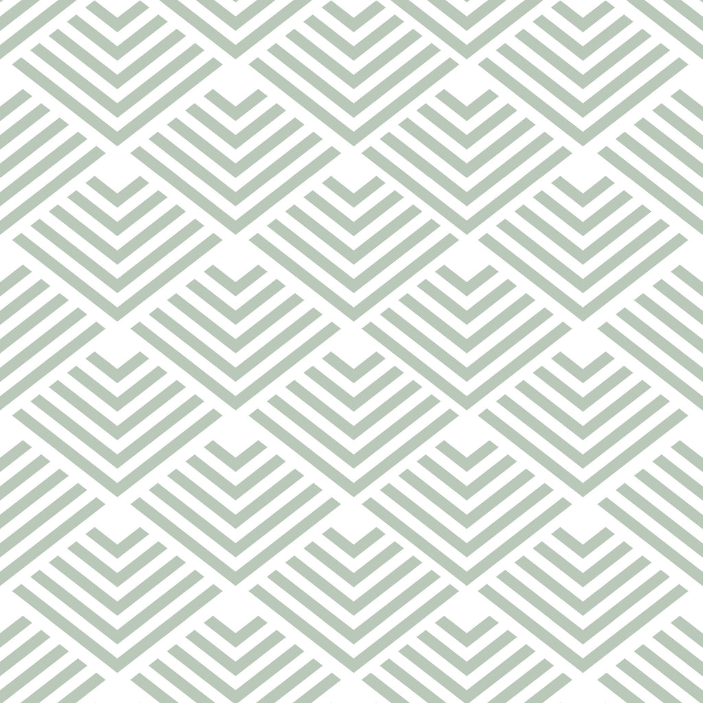 Geometric Chevron Diamond Peel and Stick Wallpaper - Green pattern