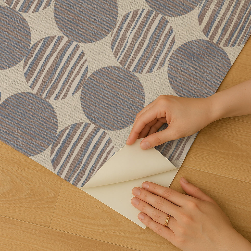 Horizon Circles Peel and Stick Wallpaper - Blue room view