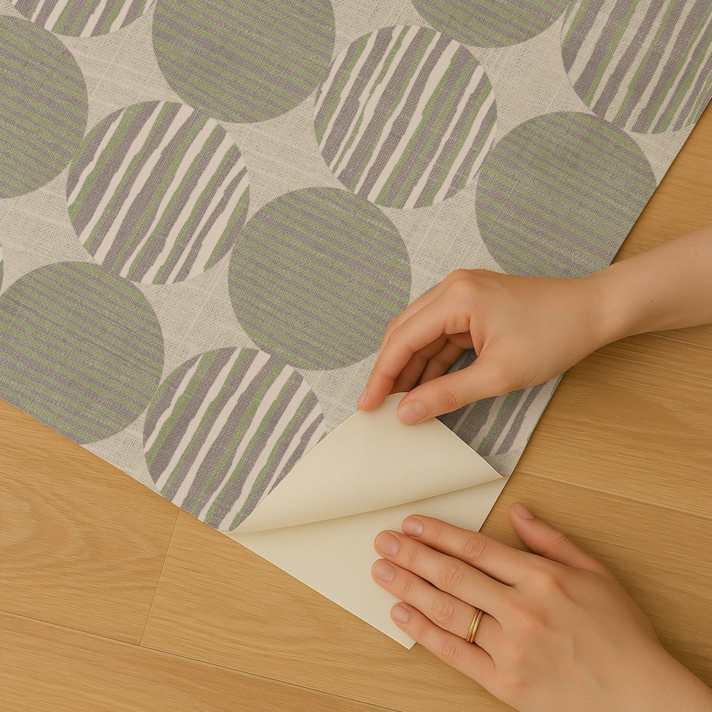 Horizon Circles Peel and Stick Wallpaper - Green room view