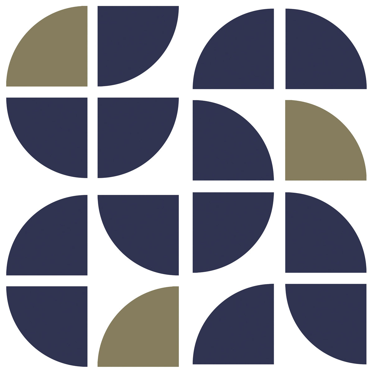Mod Geo Crescents Peel and Stick Wallpaper - Navy pattern