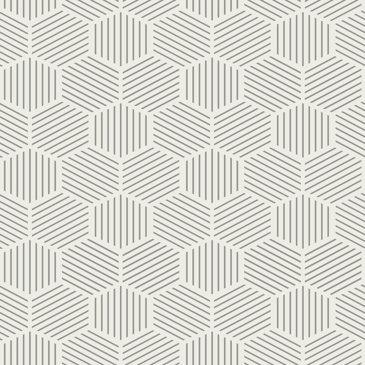Striped Hexagonal Mosaic Peel and Stick Wallpaper - Gray pattern