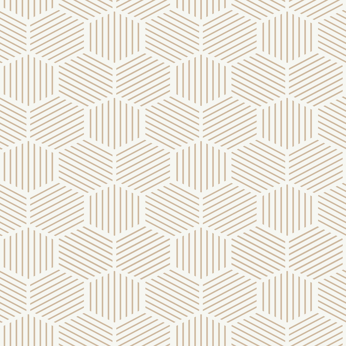 Striped Hexagonal Mosaic Peel and Stick Wallpaper - Taupe pattern
