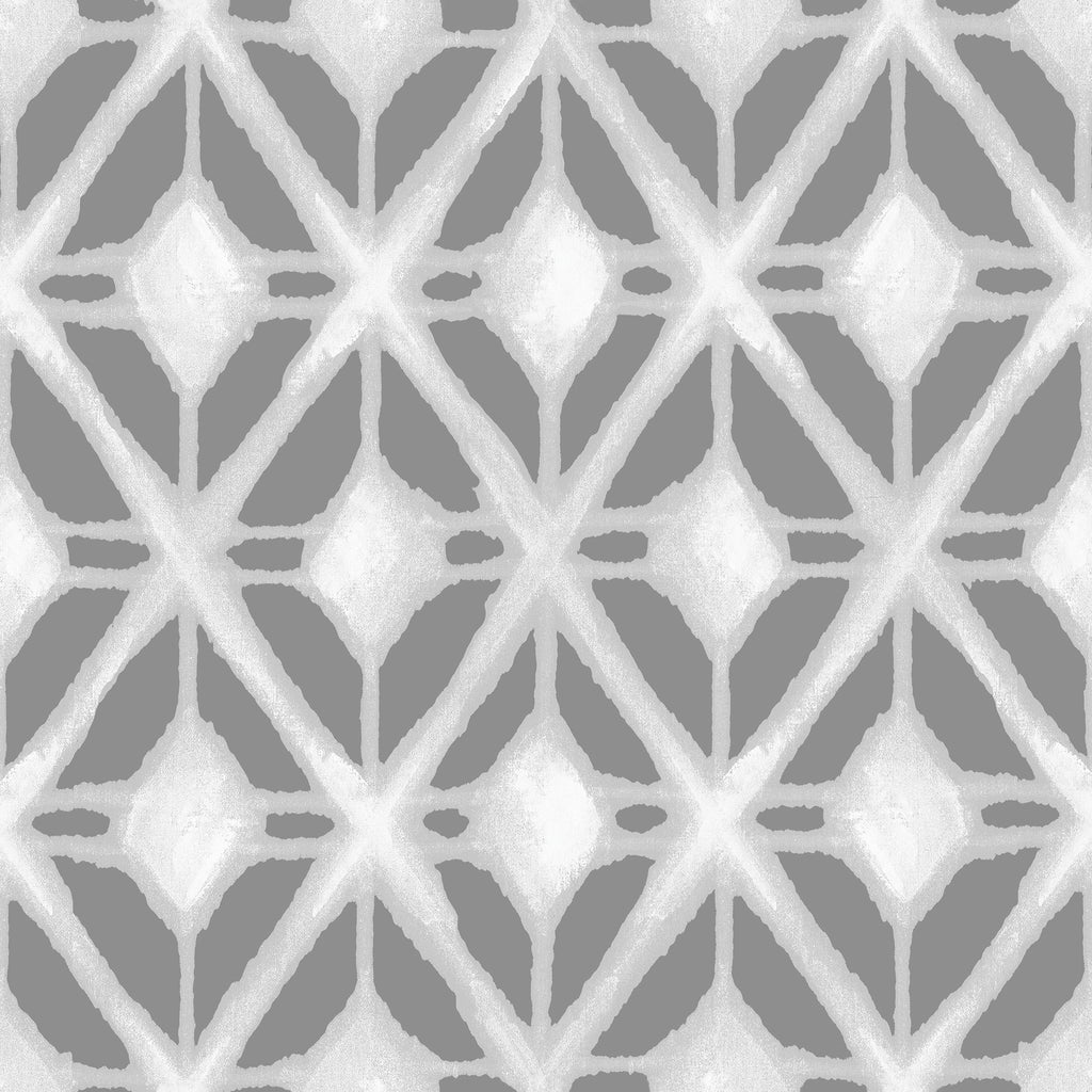 Shibori Geometric Peel and Stick Wallpaper - Gray pattern