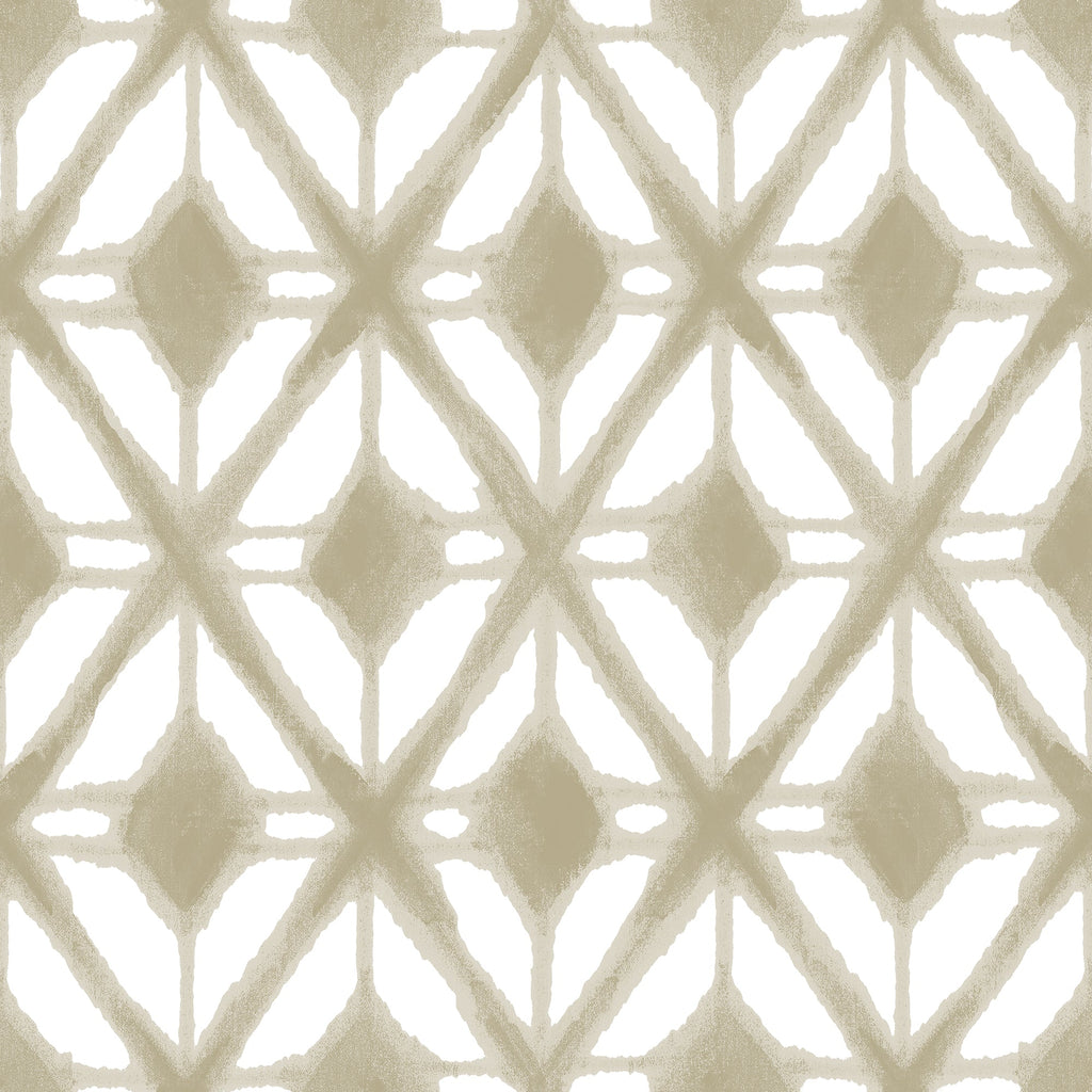 Shibori Geometric Peel and Stick Wallpaper - Taupe pattern