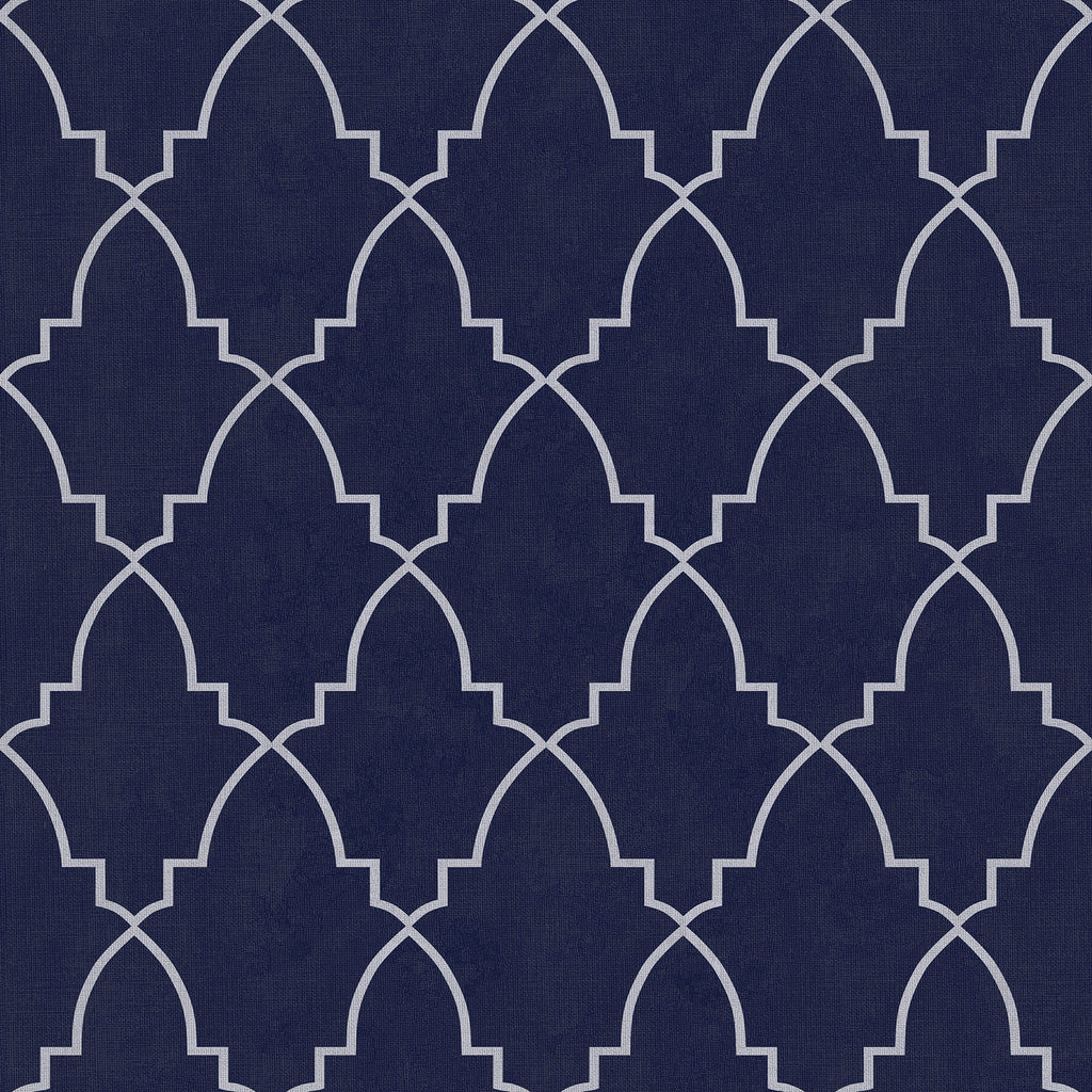 Medina Trellis Peel and Stick Wallpaper - Navy pattern