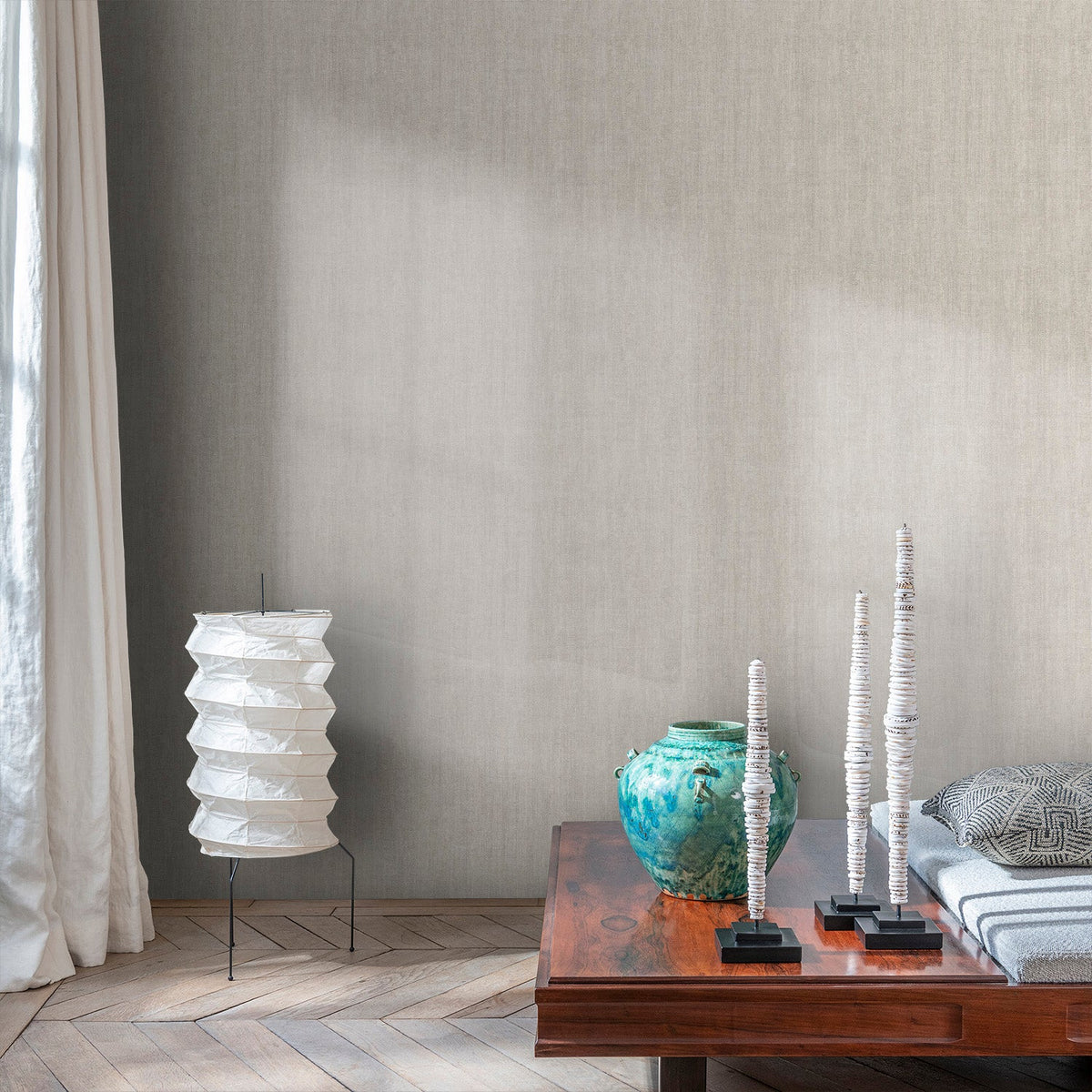 Allure Texture Wallpaper - Taupe room view
