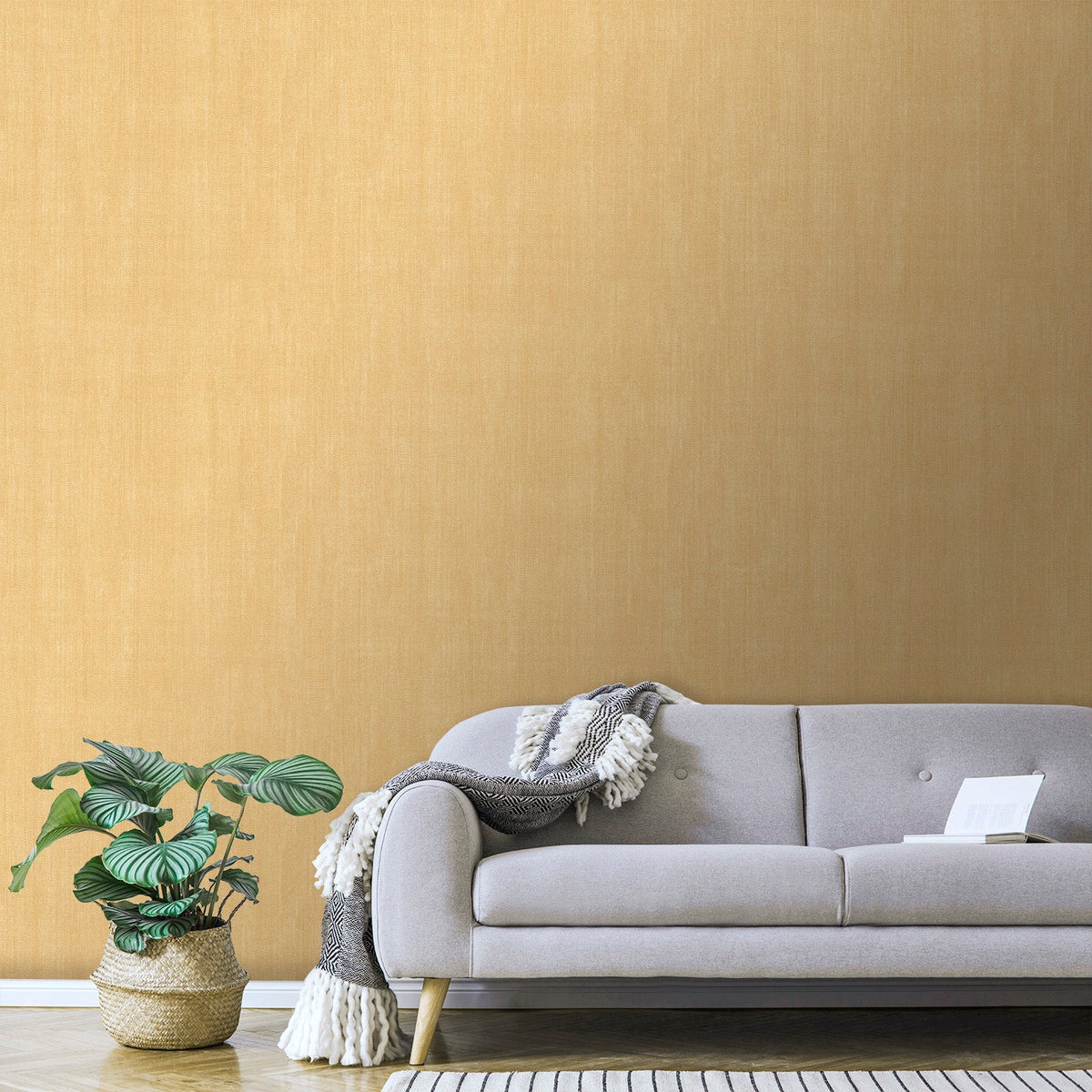 Allure Texture Wallpaper - Yellow room view