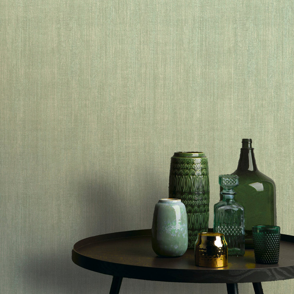 Allure Texture Wallpaper - Sage room view