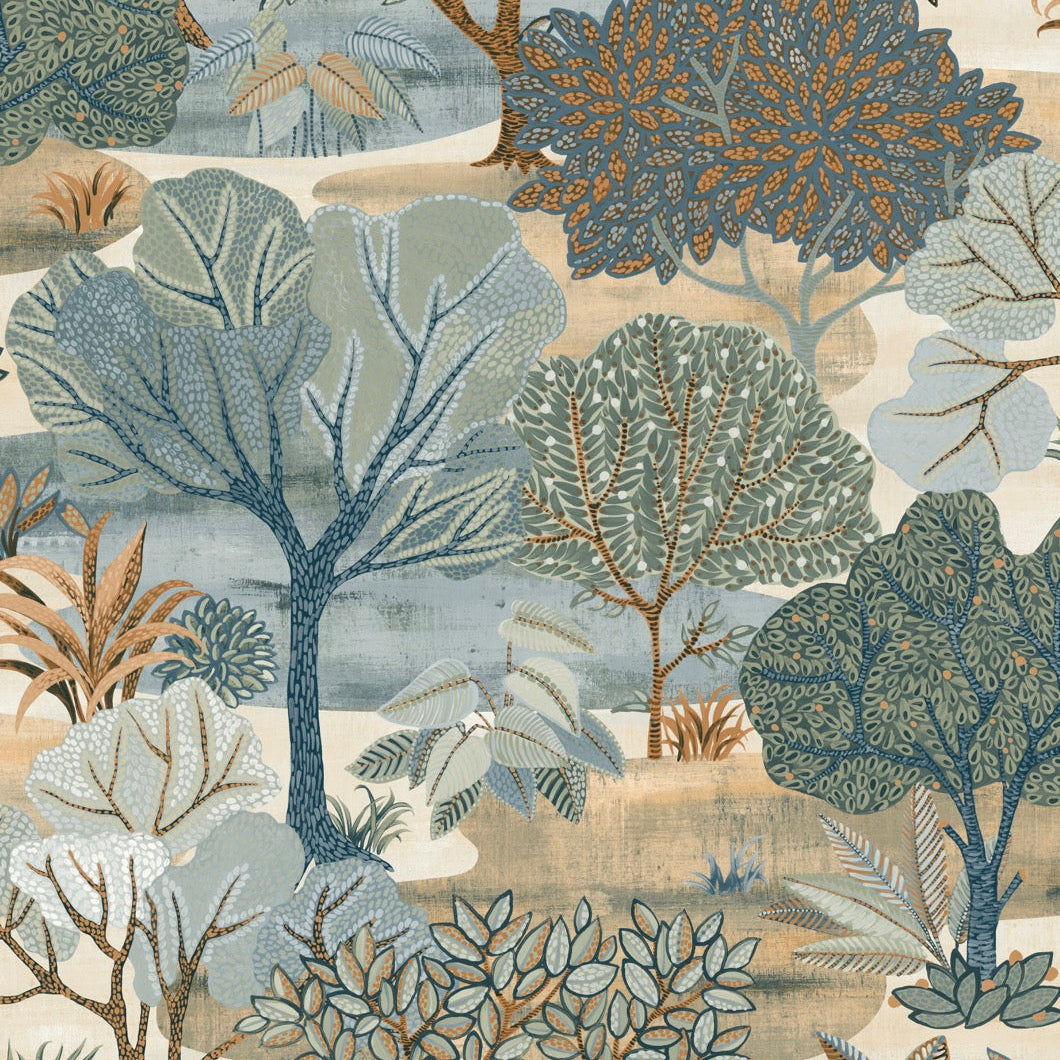 Allure Forest Wallpaper - Blue pattern