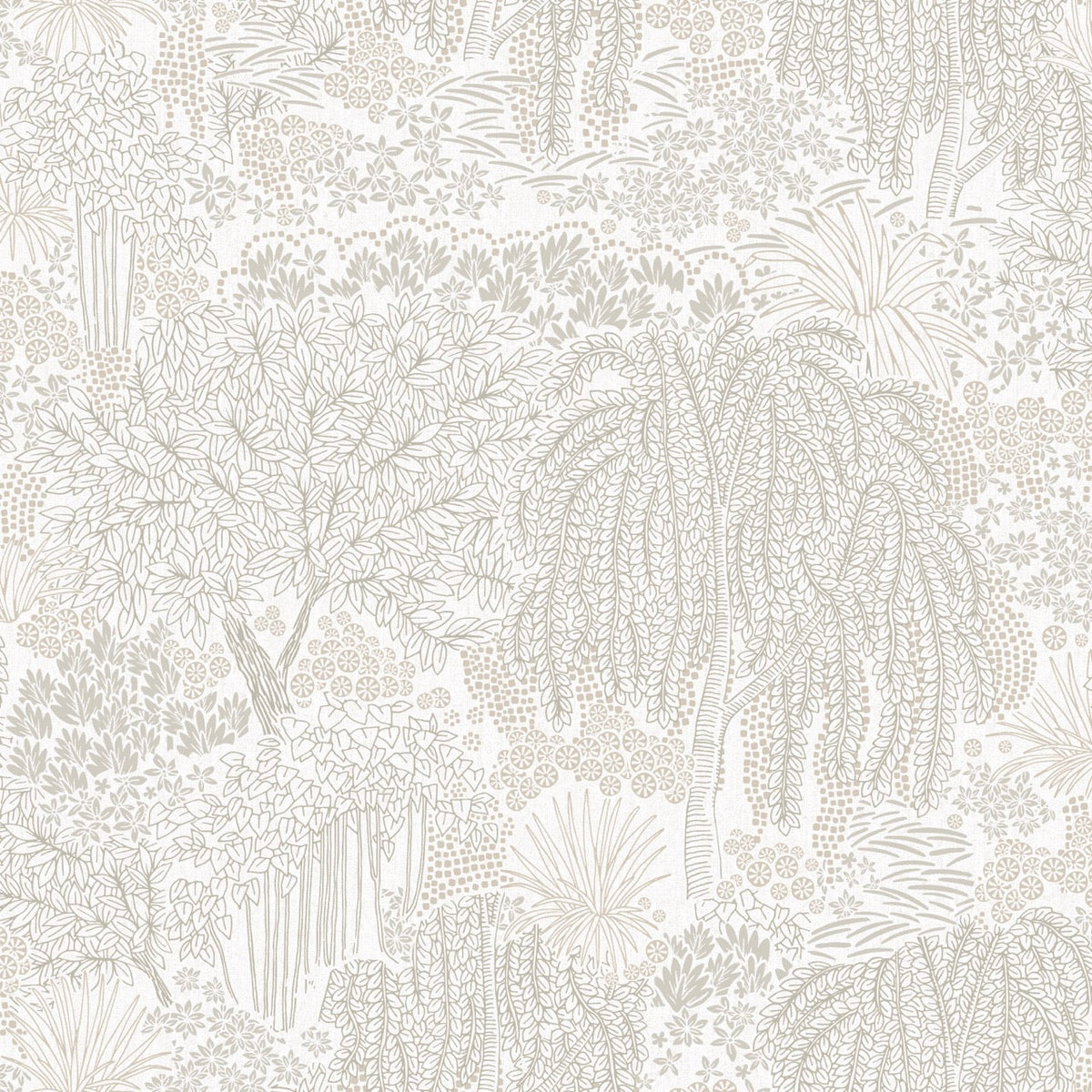 Willow Whisper Wallpaper - White pattern
