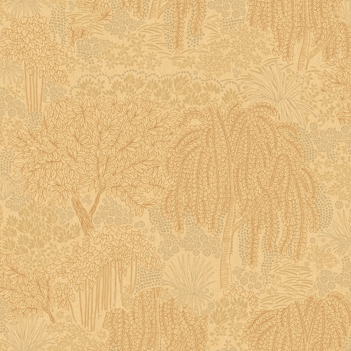 Willow Whisper Wallpaper - Yellow pattern
