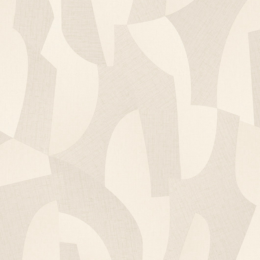 Sculpted Motion Wallpaper - Beige pattern