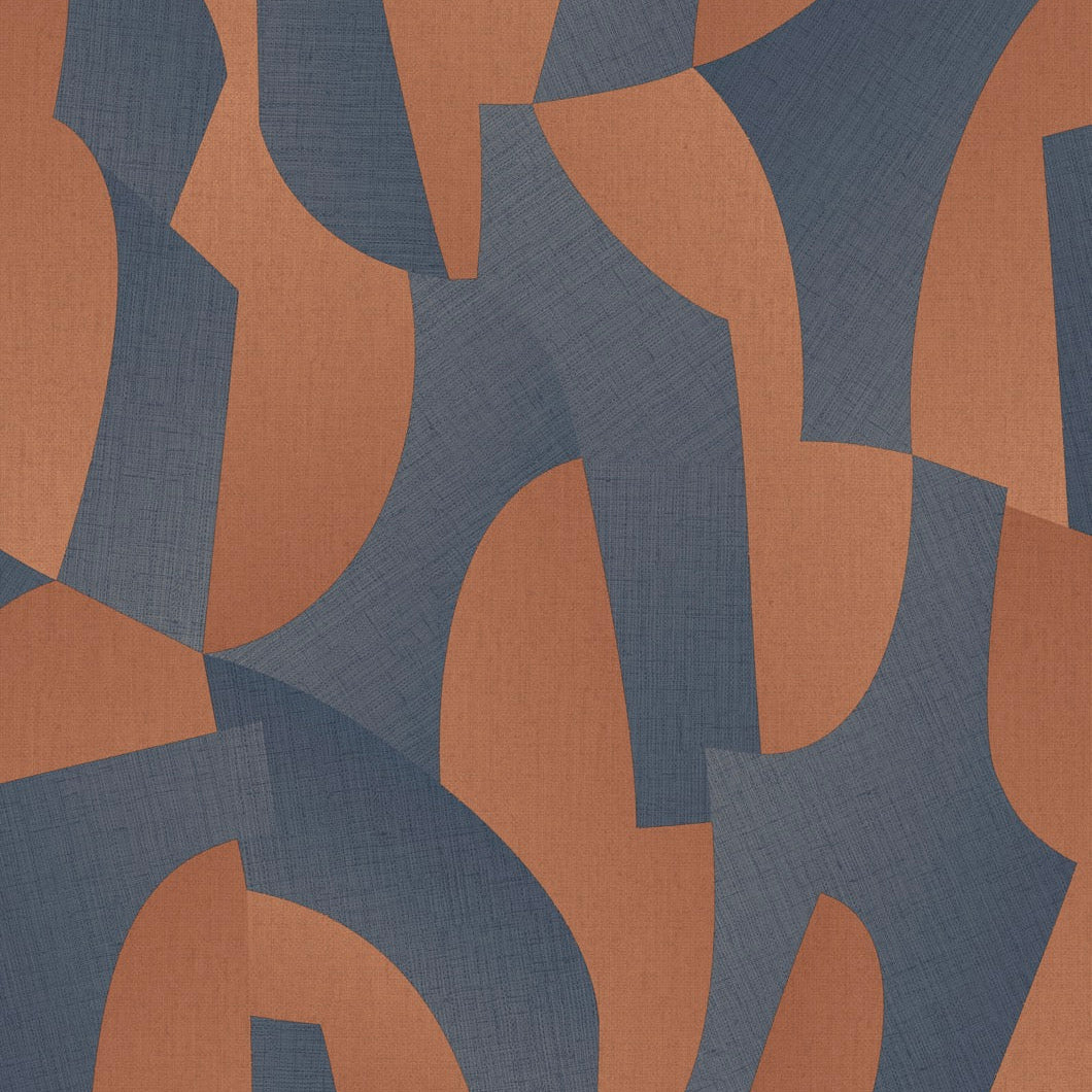 Sculpted Motion Wallpaper - Navy pattern