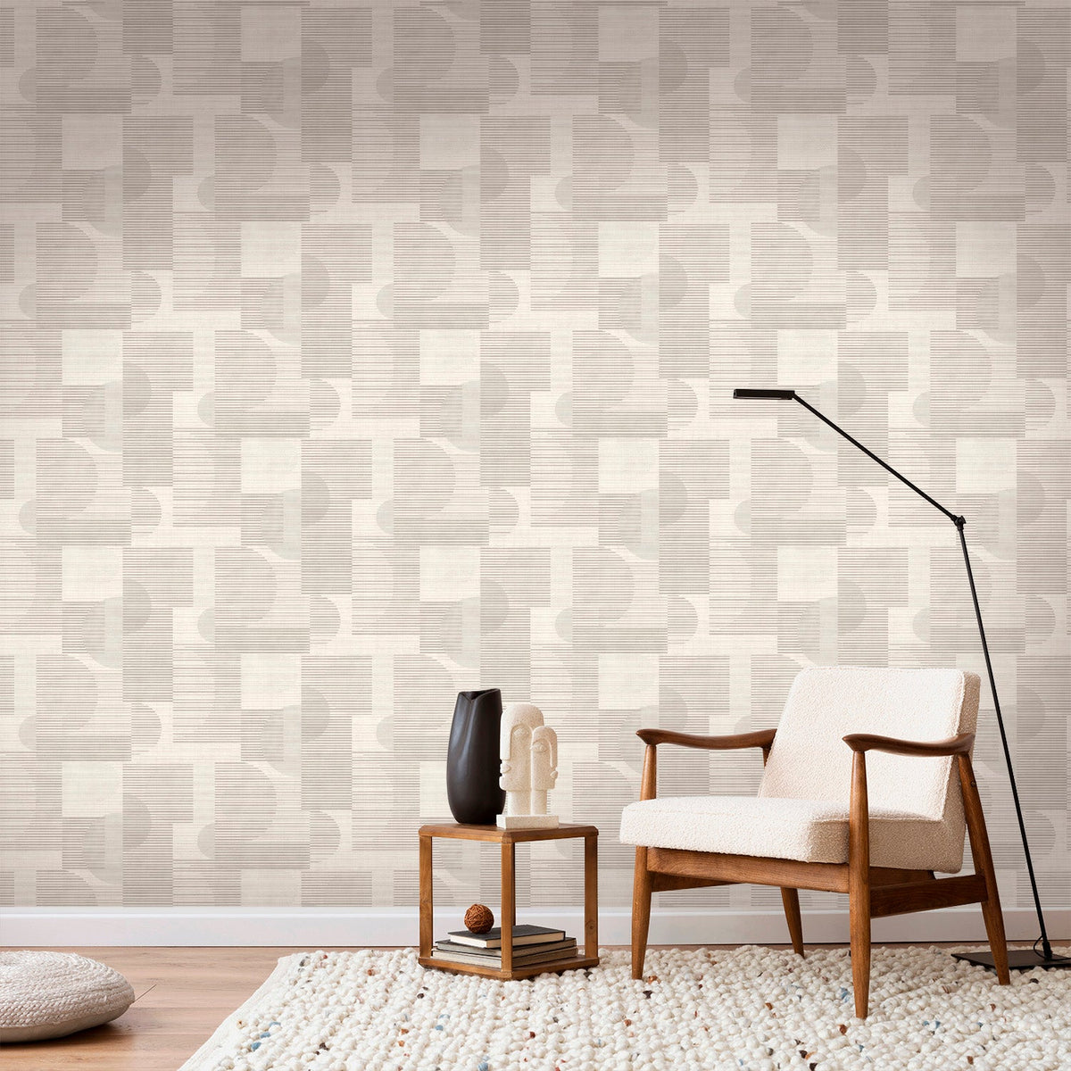 Geo Rhythm Wallpaper - White room view
