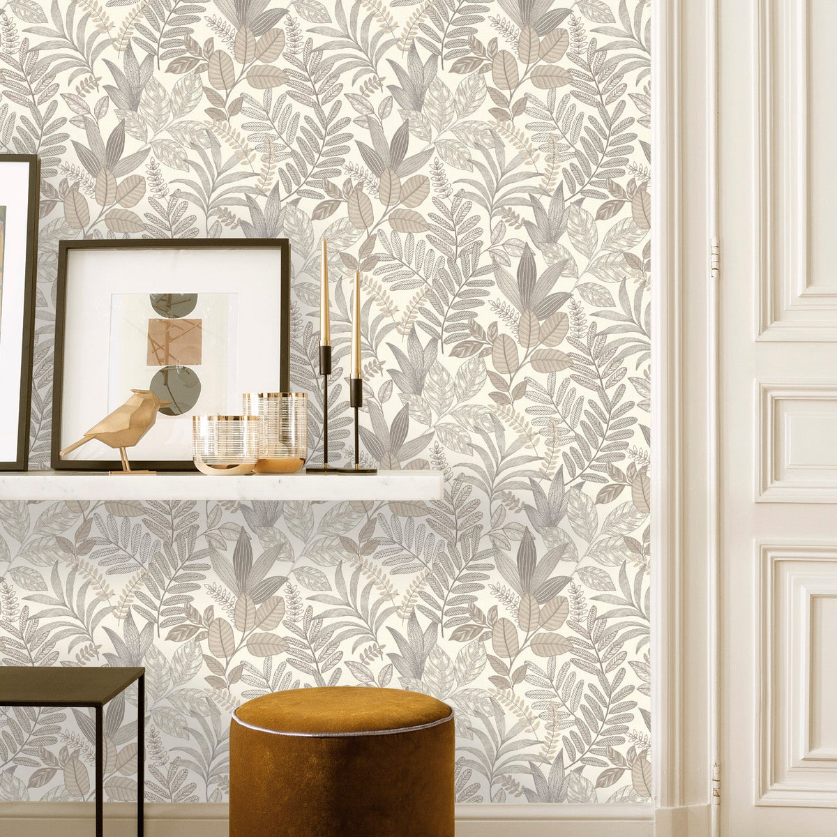 Allure Foliage Wallpaper - White room view